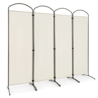 White 4-Panel Folding Room Divider – 221 × 188cm