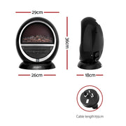 Electric Fireplace Fire Heater 3D Flame Effect Heaters Indoor 1500W