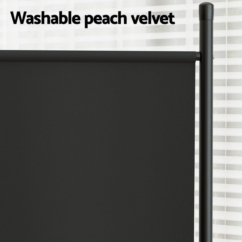 Black 4-Panel Folding Fabric Room Divider