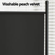 Black 4-Panel Folding Fabric Room Divider