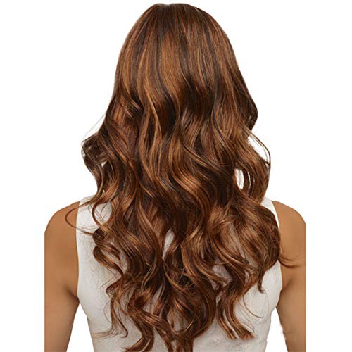 24-Inch Long Curly Synthetic Wig – Black Brown