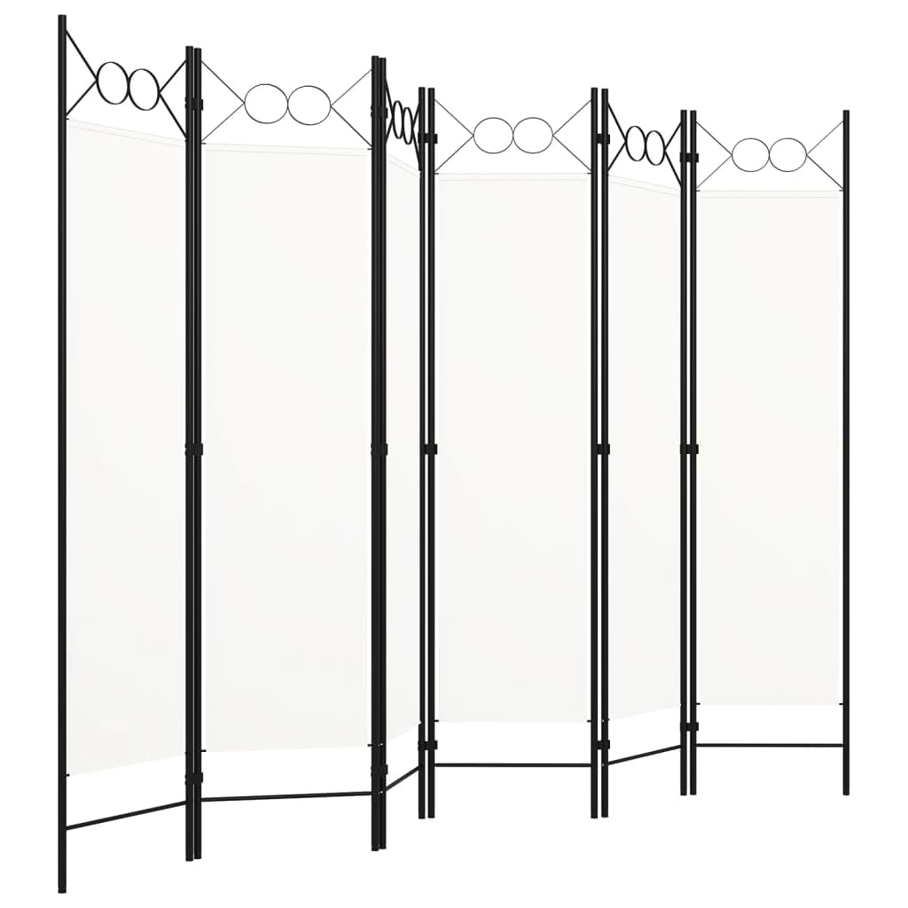 Cream 6-Panel Fabric Room Divider – 240 × 180cm