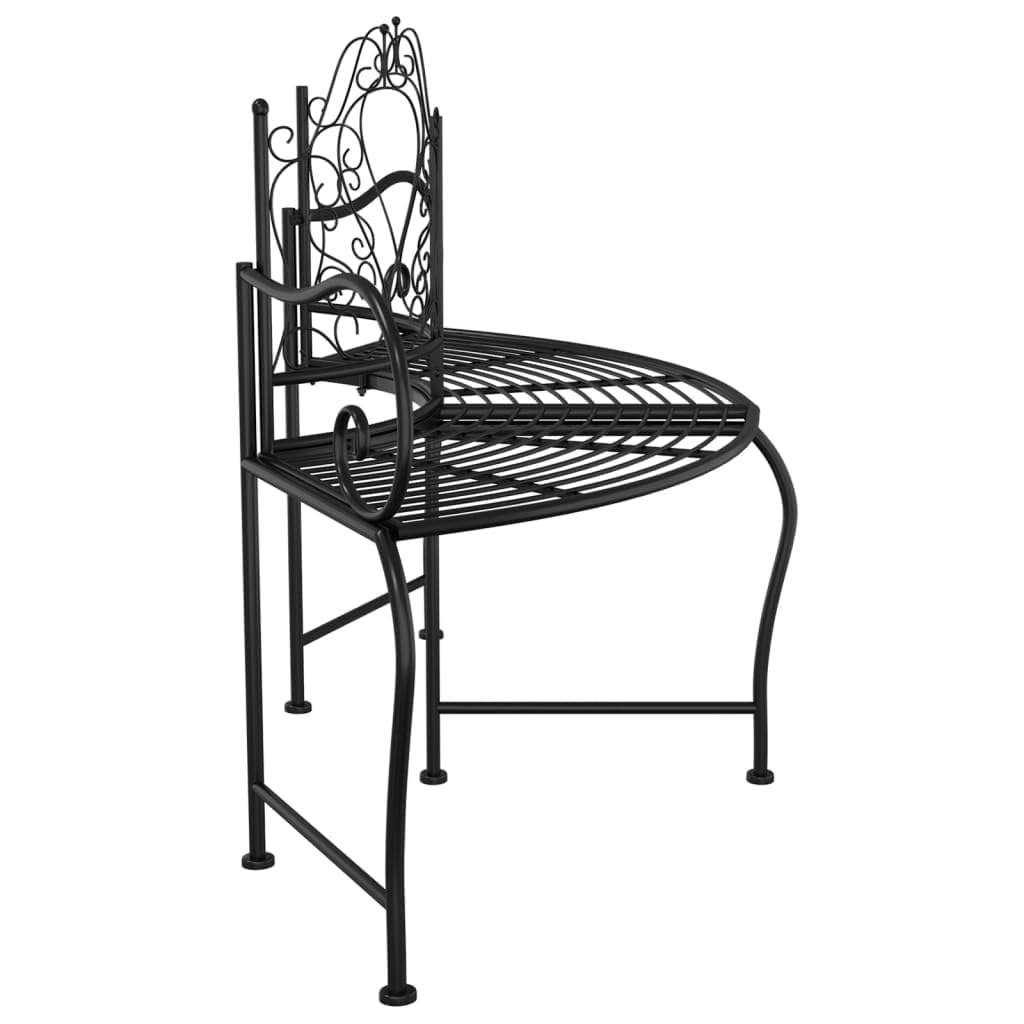 150 cm Black Steel Wraparound Tree Bench
