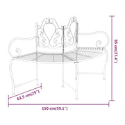 150 cm Black Steel Wraparound Tree Bench