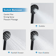 9-Inch Round Black Twin-Hose Shower System