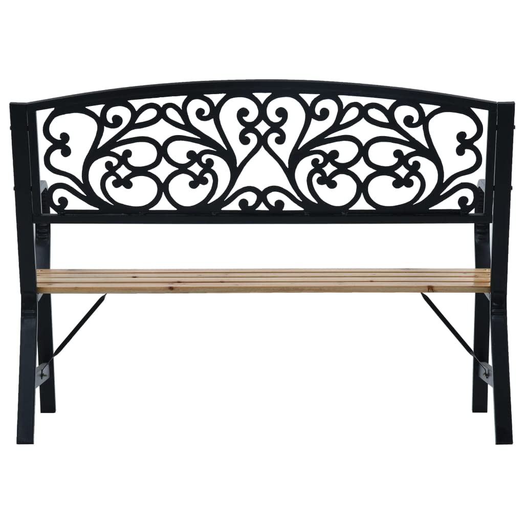 120 cm Wood & Metal Vintage Garden Bench – Up to 110 kg