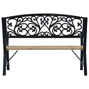 120 cm Wood & Metal Vintage Garden Bench – Up to 110 kg