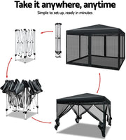 3 x 3 m Pop-Up Gazebo with Mesh Walls – 3 Colours