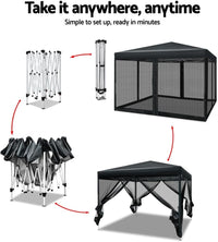 3 x 3 m Pop-Up Gazebo with Mesh Walls – 3 Colours