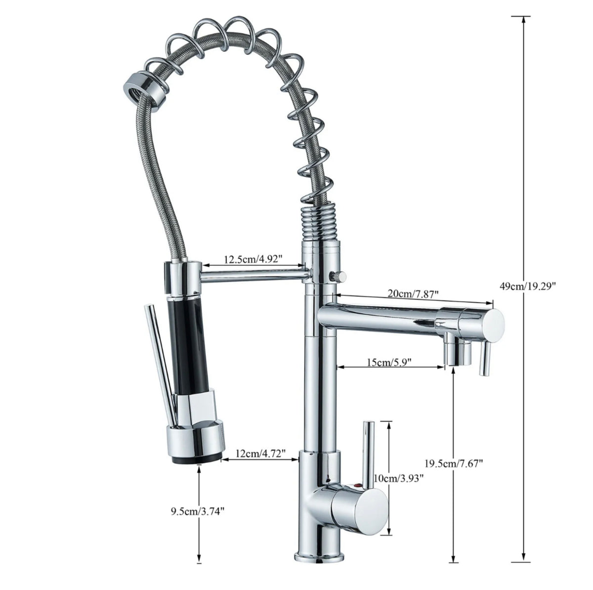 Chrome Pull-Out Kitchen Mixer Tap – 360° Swivel