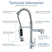 Chrome Pull-Out Kitchen Mixer Tap – 360° Swivel