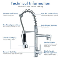Chrome Pull-Out Kitchen Mixer Tap – 360° Swivel