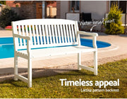 120 cm White Fir-Wood Garden Bench – Up to 300 kg
