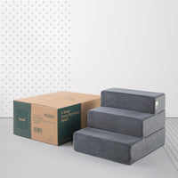 Small Charcoal Foam Pet Stairs – 38 cm High × 53 cm Wide