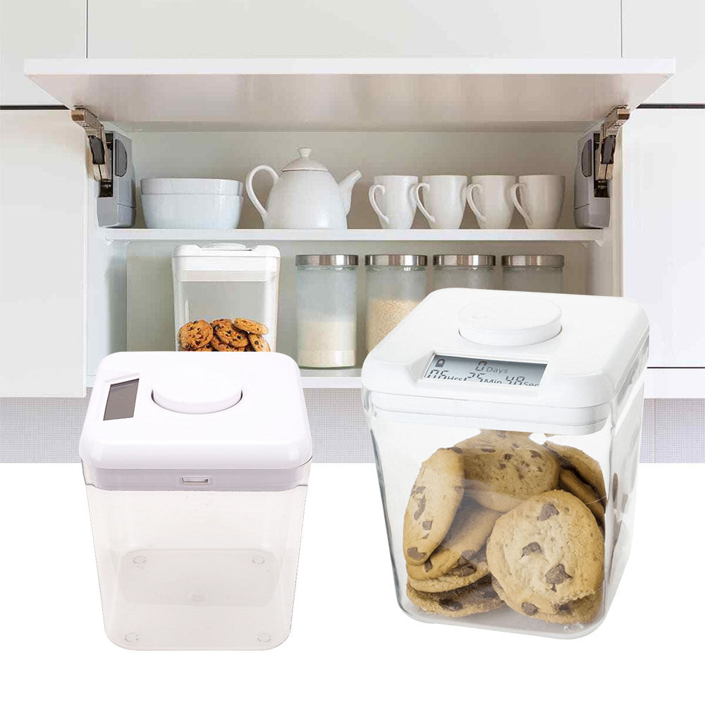 Medium Timed Locking Container – White Lid, Clear Base
