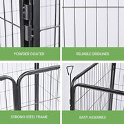 8-Panel Foldable Metal Pet Playpen with Gate