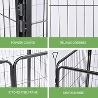 8-Panel Foldable Metal Pet Playpen with Gate