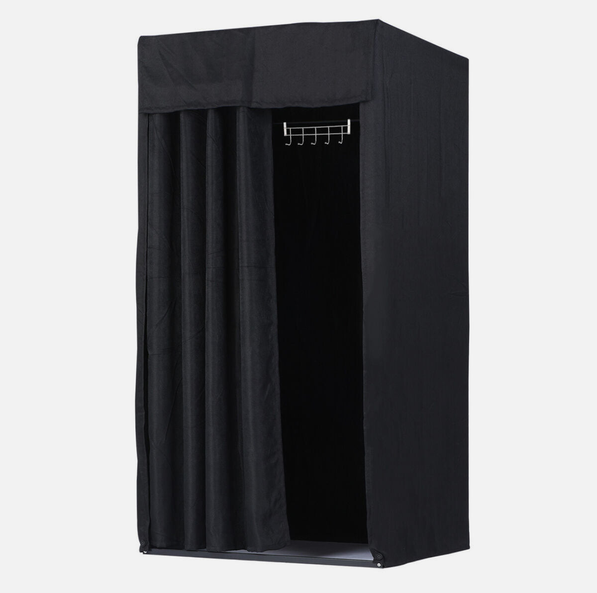 100 × 100 × 200 cm Black Retail Changing Room with Curtain