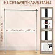 No-Drill Adjustable Floor-to-Ceiling Curtain Divider Frame