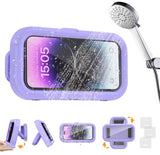 Cell Phone Holder Adjustable Sticky Wall Mount Waterproof Box Shower Bathroom Phone Stand TV Catch Up Use All Smartphones
