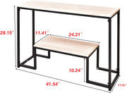 Narrow 2-Tier Industrial Console Table