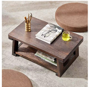 Adjustable Folding Solid-Wood Tatami Tea Table