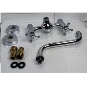 Chrome Wall-Mounted Brass Mixer Tap with Swivel Spout