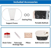 Large Foldable Adult Soaking Tub with Cover – 109 cm