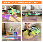 Iridescent Acrylic Oval Coffee Table