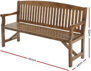 160 cm Water-Repellent Timber Garden Bench