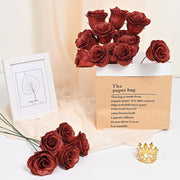 DIY Glitter Rose Bouquet Kit – 24 Artificial Roses