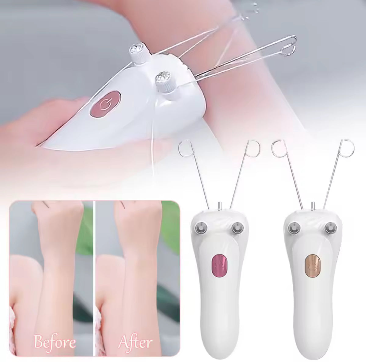 USB-Rechargeable Electric Facial Threading Hair Remover