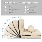 6-Position Foldable Floor Sofa with 2 Pillows