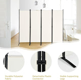 4-Panel Room Divider Folding Privacy Screen Home Office 224 x 171cm Black