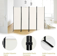 224 × 171 cm 4-Panel Folding Room Divider – Black or White
