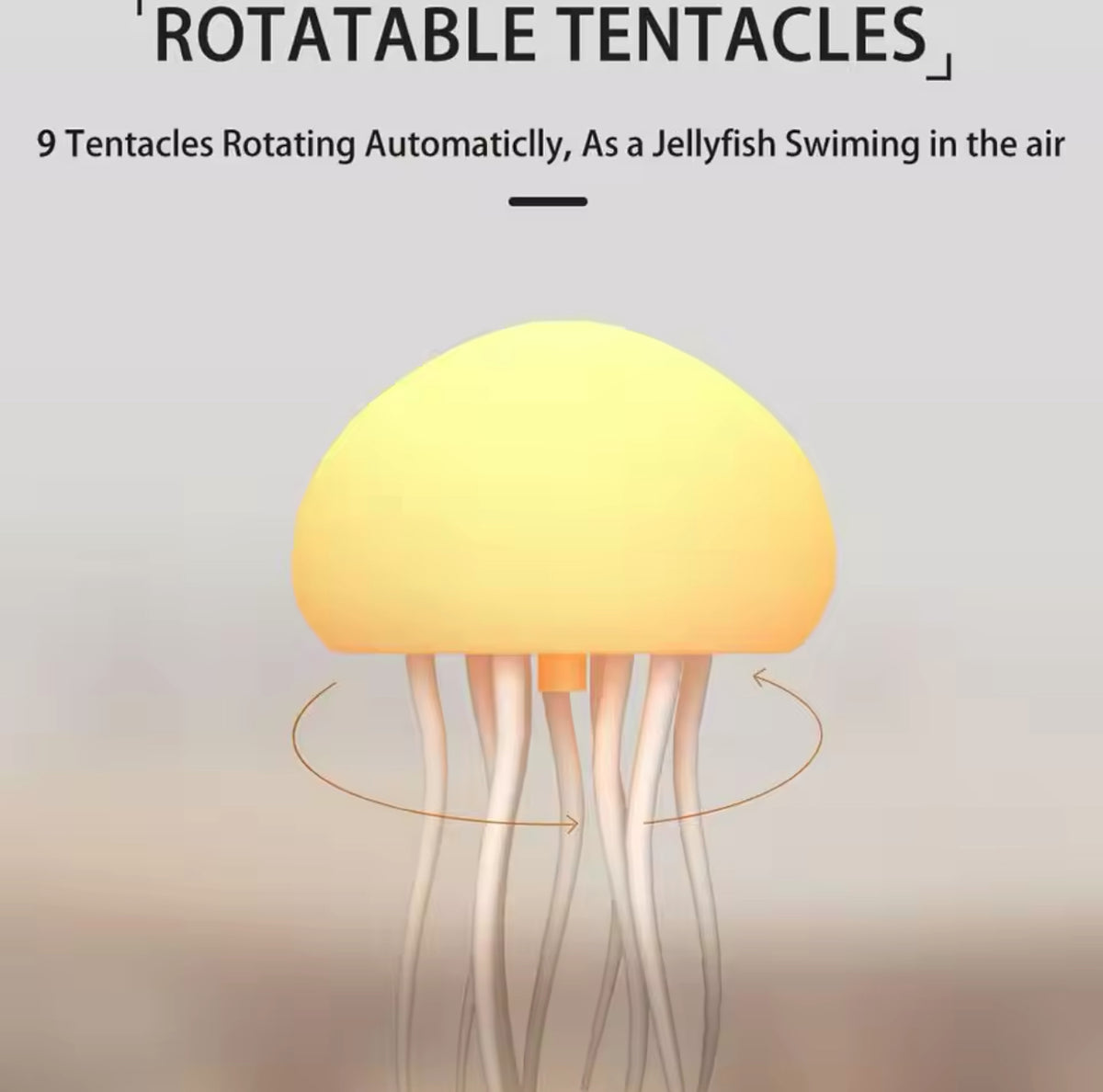 Swimming Sound-activated Jellyfish Lamp Spirit Touch Feet Full Color Gradient Color Can Be Hung Or Stand Ambient Light