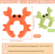 12 Pcs Crab Spatula Rack, Silicone Crab Spatula Rest, Multifunctional Crab Spatula Holder, Heat Resistant Utensil Holder, Creative Spoon Holder, Cute Steam Releaser for Stove Top Kitchen