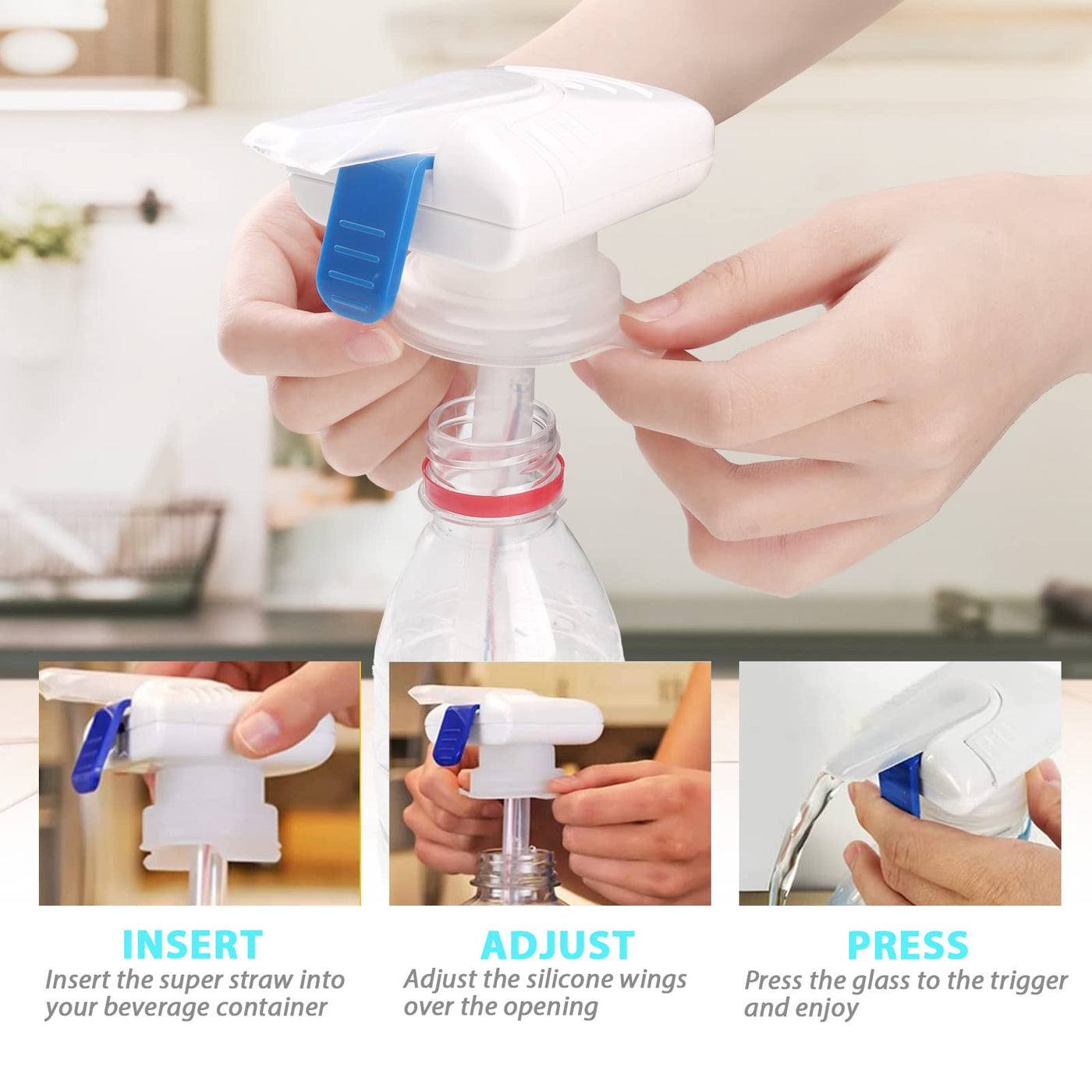 2 Pack Drink Dispenser, Milk Dispenser, Electric Tap, Automatic Drink Dispenser, One-Handed Operation, Can Prevent Milk and Beer From Overflowing, Suitable for Outdoor and Home Kitchens