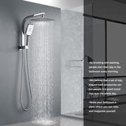 8-Inch Square Twin Shower Rail Set – Chrome or Black