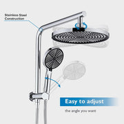 10-Inch Round Rain Shower & 3-Mode Handheld Rail Set