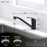 Decaura Laundry Sink Mixer Tap Swivel Spout Kitchen Sink Faucet (Matt Black)