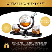 850 ml Globe Whisky Decanter Set with Globe Glasses