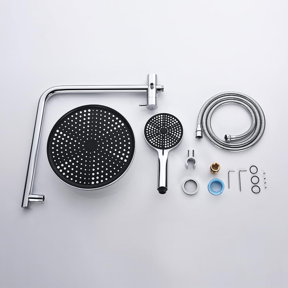 10-Inch Round Rain Shower & 3-Mode Handheld Rail Set