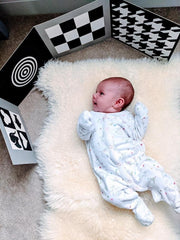 Samuel Sensory Black and White Baby Sensory & Development Stand Up Board High Contrast Simple Geometric Shapes, Newborn Gift