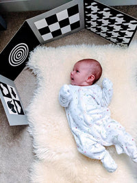Samuel Sensory Black and White Baby Sensory & Development Stand Up Board High Contrast Simple Geometric Shapes, Newborn Gift