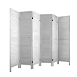 Artiss 4 Panel Room Divider, Folding Wooden Privacy Portable Screen Shelf Dividers Partition Wall Screens Home Pet Child Indoor Balcony Bedroom Furniture, Separator Water-Resistant Brown