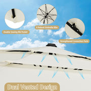 3 m Triple-Tier Patio Umbrella with Tilt & Crank