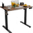ERGOMAKER Electric Standing Desk 90x60cm (35.4"x23.6"), Height Adjustable Standing Desk with Splice Board, Sit Stand Desk with Hook and Memory Smart Handset(Black Frame + Rustic Brown Desktop)