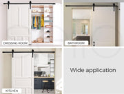 3.66 m Black Single Barn-Door Track & Roller Hardware Kit