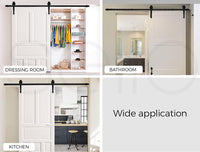 3.66 m Black Single Barn-Door Track & Roller Hardware Kit